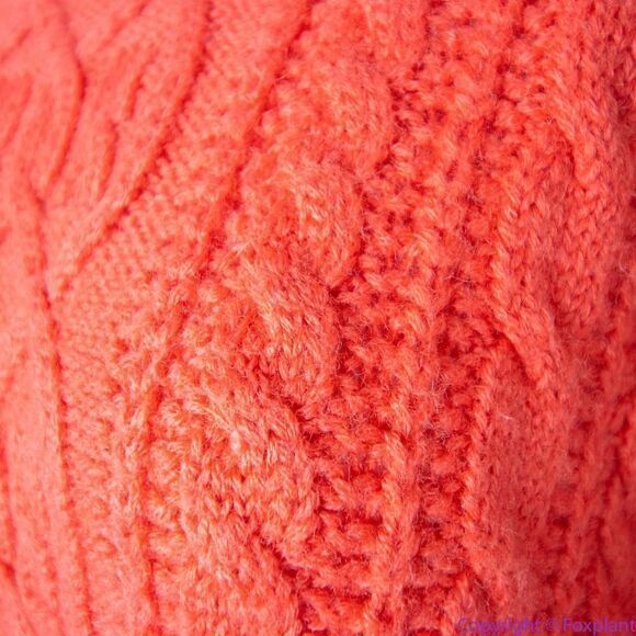 Vintage Casual Corner orange cable knit‎ wool blend sweater, M - Picture 11 of 16